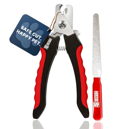 Professional Dog Nail Clippers for Large Dogs and Medium Dogs - with Safety Guard & Ergonomic Easy Grip, Dog Nail Trimmer for Large Dog, Safe Cat Nail Clippers - for Precise Grooming