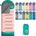 Sleeping Bags for Adults Kids - 3 Season Cold&Warm Weather Waterproof Camping Sleeping Bag - Lightweight Sleeping Bags for Camping Hiking Outdoor Travel - color: green&pink