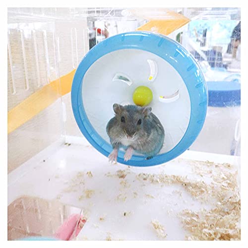 WishLotus Hamster Running Wheel, Silent Jogging Exercise Toy Hamsters Cage Accessory for Drawf Hamster Golden Silk Shih Tzu Bear (Blue) - color: blue,12cm