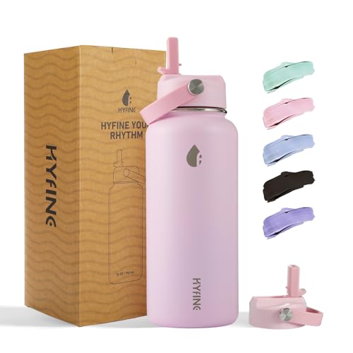 32oz Insulated Stainless Steel Water Bottle with Straw Lid Lager Capacity - color: Pink