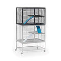 Critter Nation by MidWest Homes for Pets Add-On Unit, Small Animal Cage Extension for Rats, Chinchillas, Ferrets and Sugar Gliders, with Full-Width Doors, Ramps, Resting Shelf and Removable Base Pan - color: Black: 1/2 Inch Wire Spacing: Critter Nation, s