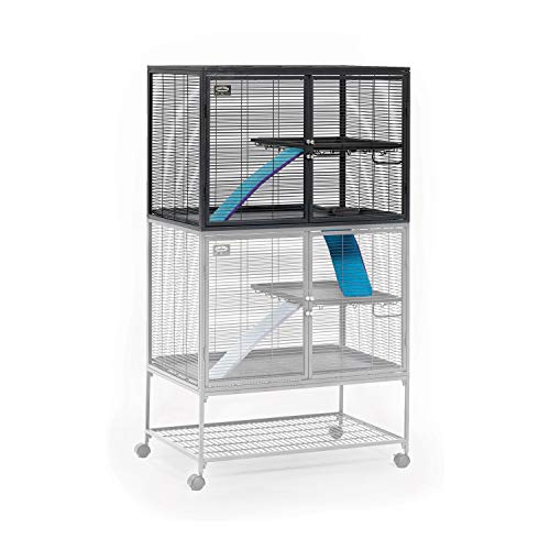 Critter Nation by MidWest Homes for Pets Add-On Unit, Small Animal Cage Extension for Rats, Chinchillas, Ferrets and Sugar Gliders, with Full-Width Doors, Ramps, Resting Shelf and Removable Base Pan - color: Black: 1/2 Inch Wire Spacing: Critter Nation, s