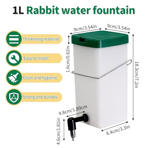 (32oz) Anti Bite Small Animal Water Bottle, Hanging Cage Automatic Small Pet Water Bottle Dispenser for Rabbit Bunny Hamster Guinea Pig Chinchilla Mouse