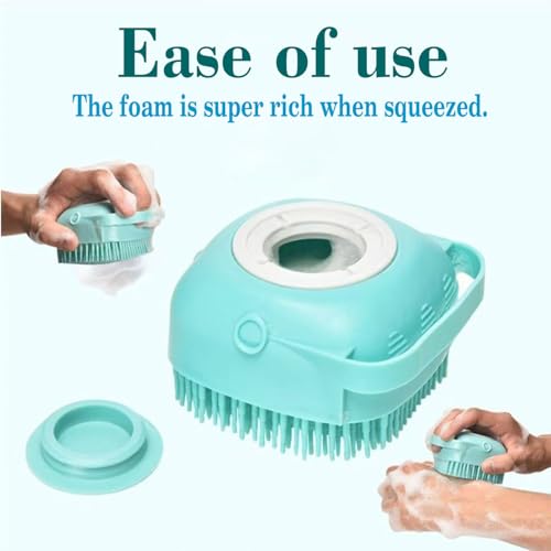 Pets Bath Brush | Scrubber for Bath | Dog Shampoo Brush | Dog Washing/Shower Brush, Suitable for Short/Long Haired Dogs,bathing dog brush (Blue)