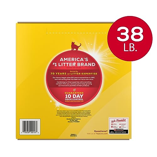 Purina Tidy Cats 24/7 Performance Clumping Cat Litter, 38 lb Box | Clean Linen scent with a slow-release deodorizer, guaranteed 10-day control - size: 38 Pound (Pack of 1)