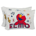 Sunny Side Up Sesame Street 2 Pack Reversible Pillowcases - Double Sided Pillow Covers, Kids Super Soft Elmo and Cookie Monster Bedding - color: Grey - Sesame Street