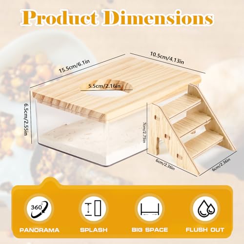 Hamster Sand Bath Box Container, Hamster Bath Sand Gerbil Sand Bath Hamster Dust Bath, Hamster Litter Box Chinchilla Dust Bath Hamster Accessories (Small Rectangle) - size: Small Rectangle