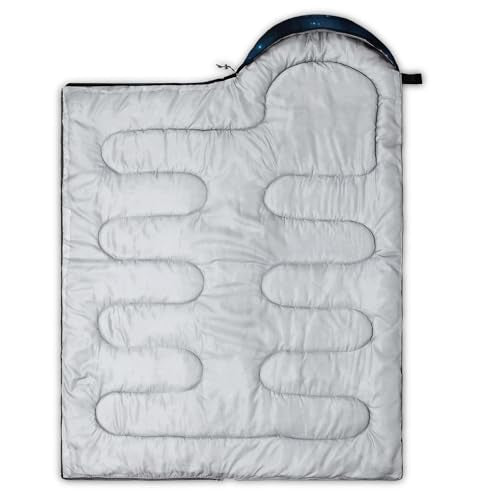 HOSIMA Dear Hunting Pattern Cold Weather Sleeping Bags for Kids Adults. | Black Light Weight Waterproof Sleeping Bags for Outdoors Hiking - color: blue-black