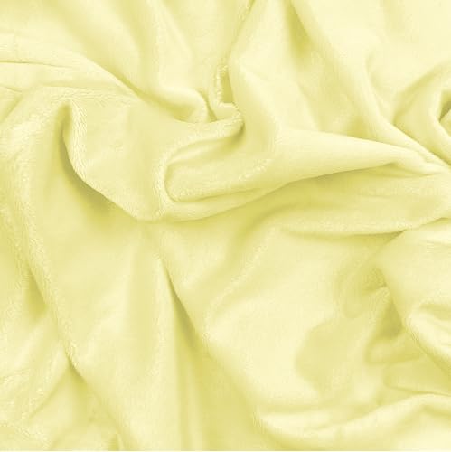 Barcelonetta | Minky Fabric | Plush, Super Soft, Cuddle | Solid Minky | by the Yard | 60" Wide | Baby Blanket, Change Station Cover, Pillow, Scarf, Beanie (Banana, 1 Yard) - color: Banana, size: 1 Yard