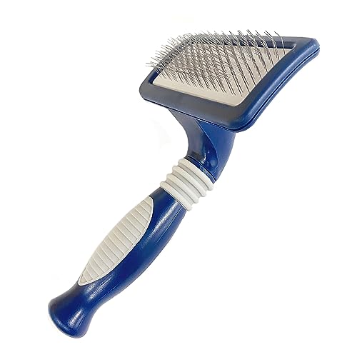 Four Paws Magic Coat Professional Series Grooming Essentials - Trimmers, Nail Clippers, and Brushes for Pets | Cat de-shedding brush, removes loose hair, smoothes coat, designed with a curved head, ergonomic handle
