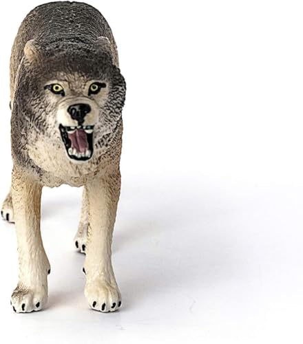Schleich Wild Life Realistic Prowling Gray Wolf Figurine - Durable North American Forest Animal Figure for Kids, Perfect Toy for Fun and Imaginative Adventures, Gift for Boys and Girls Ages 3+ - style: Gray Wolf