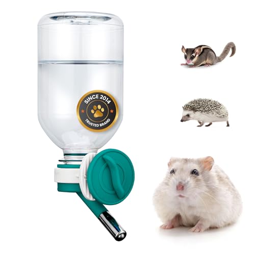 Choco Nose No-Drip Small Animal Water Bottle - Leak-Proof Patented Nozzle Helps Prevent Cage Mess & Wet Bedding - Hamster, Hedgehog, Mouse, Glider, Gerbil - BPA Free, Cage Mount, 10.2 fl oz (C125) - color: C125 Green, size: Hamsters-Hedgehogs-Sugar Glider