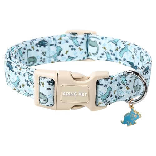 ARING PET Dinosaur Dog Collar, Blue Summer Pet Collars with Quick Release Buckle for Puppy Small Medium Large Boy Girl Dogs-XS - color: Dinosaur-Blue, size: X-Small