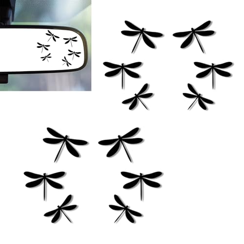 2Pcs Dragonfly Vinyl Sticker and Decal Car Rearview Mirrors Window Decor | Dragonfly Car Accessories Cute Stickers for Bathroom Decal,Computers,Water Bottle Decal Gifts for Women,Men - color: 3 Dragonfly