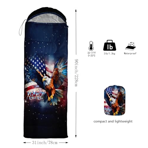 Axolotl Gamepad Sleeping Bag,3 Season Warm and Cool Weather Game Console Sleeping Bag for Boys Teens,Waterproof Lightweight Geometry Hexagonal Sleeping Bag for Traveling,Outdoors Camping,Blue,Black - color: Eagle