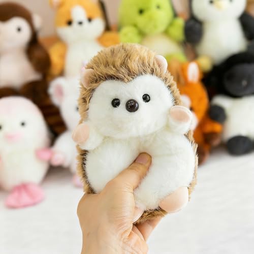 PEACH CAT Hedgehog Stuffed Animal Cute Plushies Small Plush Toys Gifts for Kids (Squeaky) - style: Hedgehog