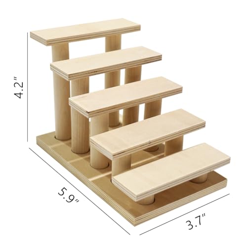 La La Pet Hamster Climbing Ladder Wood Ladder Bridge Training Toy Cage Decor for Mice Gerbils Guinea Pigs and Small-Sized Rodent Pets