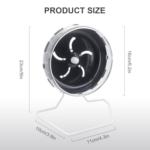 Hamster Wheel Treadmill Wheel, Silent Hamster Exercise Wheels, Freely Adjustable in Height Or Assembled in Cage, for Hamsters or Other Small Animals - Black
