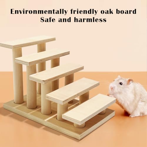 La La Pet Hamster Climbing Ladder Wood Ladder Bridge Training Toy Cage Decor for Mice Gerbils Guinea Pigs and Small-Sized Rodent Pets