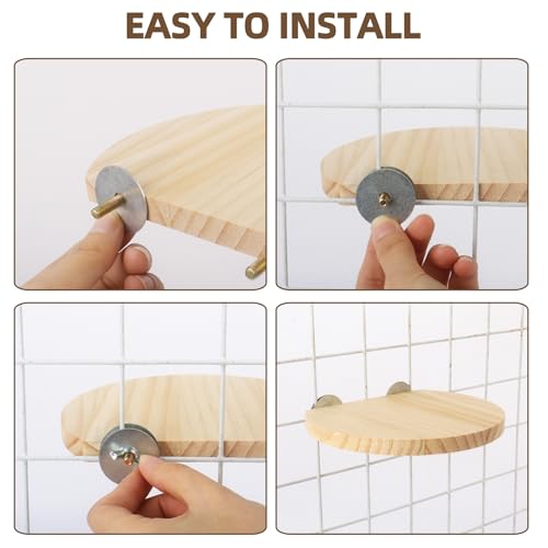 Chinchilla Suspension Bridge, Wooden Chinchilla ledges and Platforms, Small Animals Habitat Toy, Cage Accessories & Habitat Décor for Chinchillas, Hamster, Guinea Pig, Squirrel, Sugar Glider