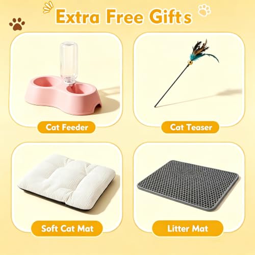 Cat Cage with Litter Box & Clear Door,Indoor Cat Cage Playpen,DIY Cat Enclosures,Multi-Level Detachable Metal,Ferret Cage 42" x 18" x 42" - size: 41.7"L x 18.1"W x 41.7"H