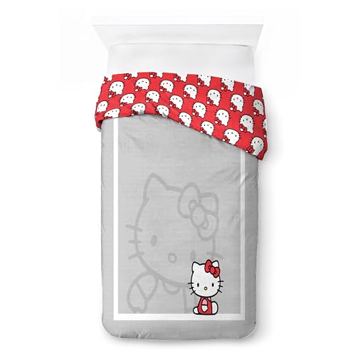 Jay Franco Duvet Cover Set – 2 Piece Comforter Cover and Sham Set, Super Soft Cozy Bedding (Insert Not Included) Grey - Hello Kitty, Twin - color: Grey - Hello Kitty, size: Twin