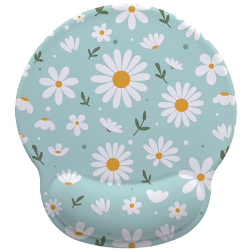 Blue Flowers Mouse Pad with Gel Wrist Support, Smooth Surface Ergonomic Mouse pad, Non-Slip Pain Relief Desk Mat for Gaming, Work & Office Desktop 7 - color: Flowers 7