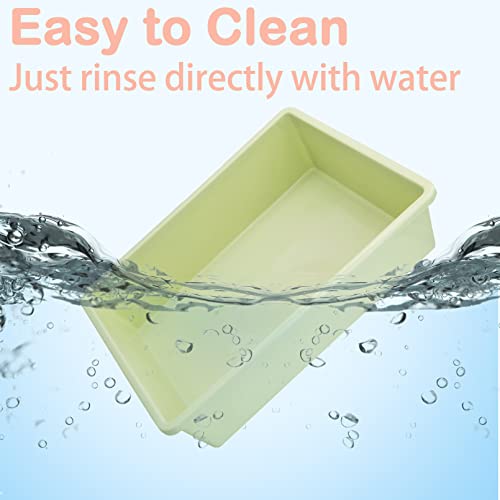 Kathson 3PCS Medium Open Cat Litter Box with Scoop, Durable Non-Stick Plastic Litter Pan for Cats, Puppies, Bunnies, and Small Animals, 15 x 11 x 4 Inches