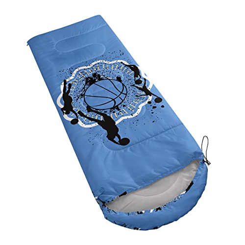 QOOMO Camping Sleeping Bags,3 Season Warm & Cool Weather,Lightweight,Waterproof Sleeping Bags for Adults & Kids,Traveling,and Outdoors,Camping Gear Equipment - color: Baseketball 4