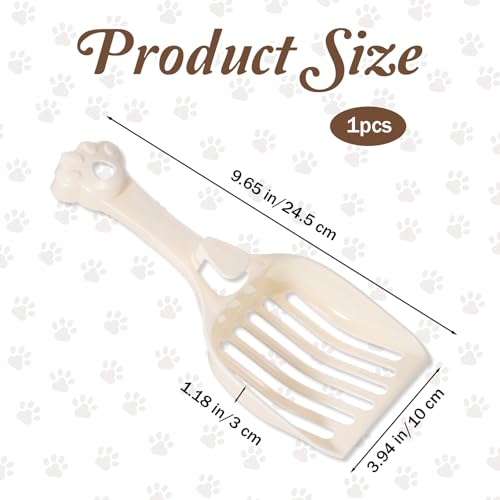 COMNICO Cat Litter Scoop, Durable Plastic Kitty Litter Sifter Scooper with Wide Slats Comfy Handle Deep Shovel Pooper Lifter Captures All Clumps for Easy Sifting Pine Pellets Box (Milky White)
