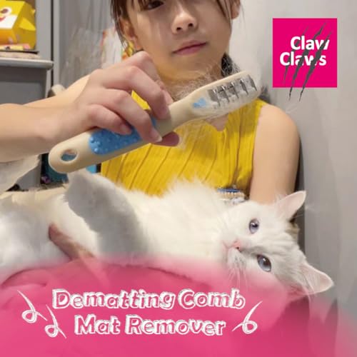 Dog and Cat Grooming Dematting Comb - Knot Remover for Long-Haired and Short-Haired Pets, Ideal for Cats, Dogs, and Rabbits - Durable and Ergonomic Design