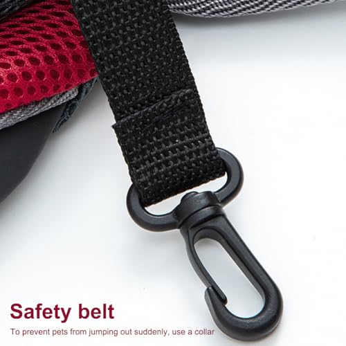 Pet Sling Carrier for Small Dogs & Cats, Hands-Free Dog Travel Bag with Adjustable Padded Strap, Breathable Mesh Puppy Carrier with Safety Hook & Zipper Pocket, Ideal for Kittens, Rabbits, Small Pets