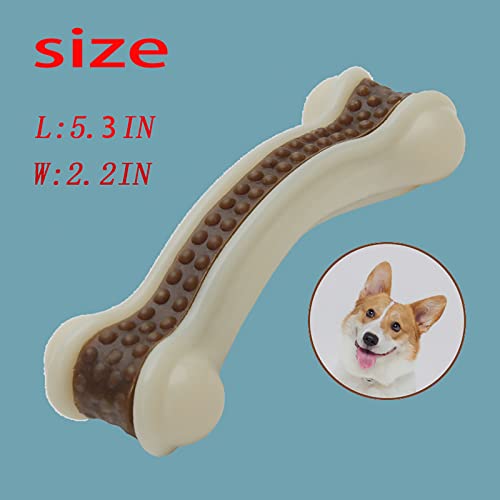 Dog Chew Bones Toys for Aggressive Chewers, 6 Pack Real Beef Flavor Bones,Indestructible Dog Toys for Large/Medium Breed, NylonToys - size: 6 PCS-Beef Flavor