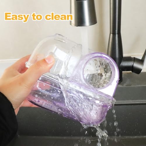 Polaroid-Style Hamster Sand Bath Container, Crystal Clear Acrylic Digging Box for Syrian Hamster & Dwarf Hamsters, 2-in-1 Sandbath Box & Hideout with Scoop (Purple) - color: purple
