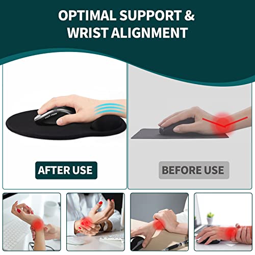 Mouse Pad with Wrist Rest, Comfortable Computer Mousepad with Gel Wrist Support Smooth Surface and Non-Slip PU Base for Pain Relief, Laptop, Office & Home (Tropical Plants) - color: 03Tropical Plants