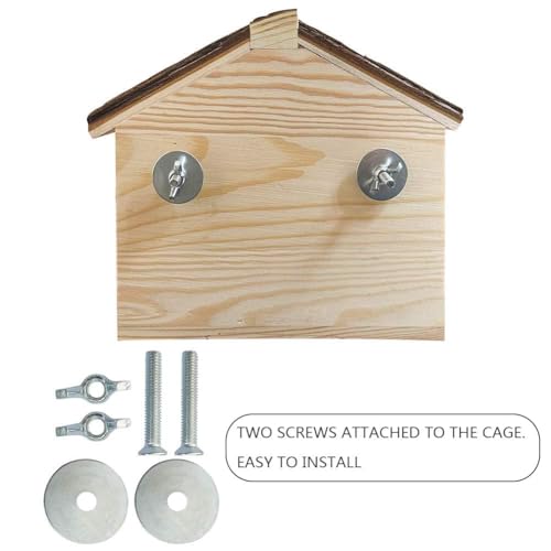 Hamiledyi Ex-Large Hamster Wooden House Natural Syrian Hamster Handcrafted Hideout Hut for Rat Mice Mouse Hedgehog Sugar Gliders