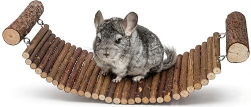 Chinchilla Wooden Suspension Bridge Platform Toy, Small Animal Climbing Toys for Chinchilla Hamsters Sugar Glider Squirrel Gerbils Rat and Other Small Animals