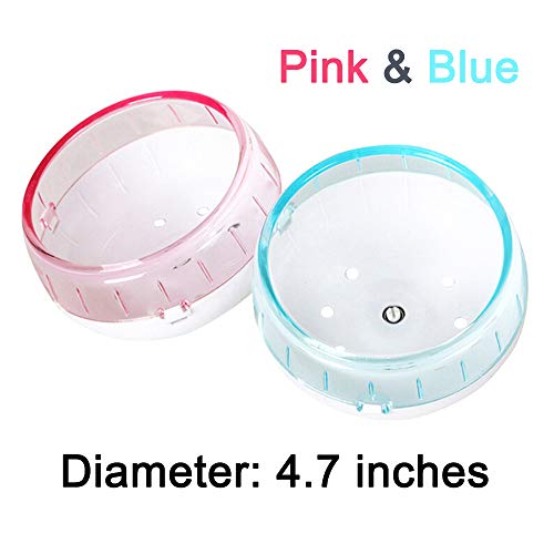 GOLDEAL 4.7 Inch Silent Hamster Wheel, Super Mute Spinner Exercise Running Wheel for Gerbils or Mice (Pink)