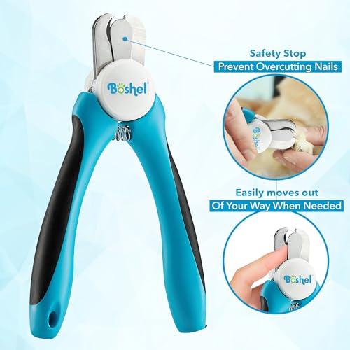 Large Dog Nail Clippers with Safety Guard to Avoid Over-Cutting Nails and Free Nail File, Razor Sharp Blades, Professional at Home Grooming - size: Large/Medium
