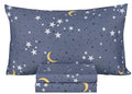 Scientific Sleep Moon & Stars Boys Girls 100% Cotton 3 Pcs Twin Bed Sheet Set Kids Toddler Teen, Flat Sheet & Fitted Sheet & Pillowcase Kids Bedding Set - color: Stars, size: Twin