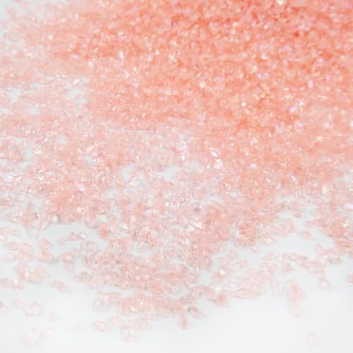 Crushed Glass Glitter, Broken Stones Shattered Glass Chips for Resin Art Crafts, Epoxy Resin Supplies, Geod Painting, DIY Art Projects, Jewelry Making, 2-4mm, 200g/7oz (Orange Red) - color: Orange Red