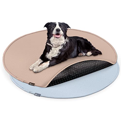 Paw Inspired Round Washable Pee Pads for Dogs, 48 Inch Size, Pack of 2 | Reusable Puppy Pad, Waterproof Mat, Leakproof, Non-Slip Liner for Potty Training, Whelping - size: 48" (2 pack)