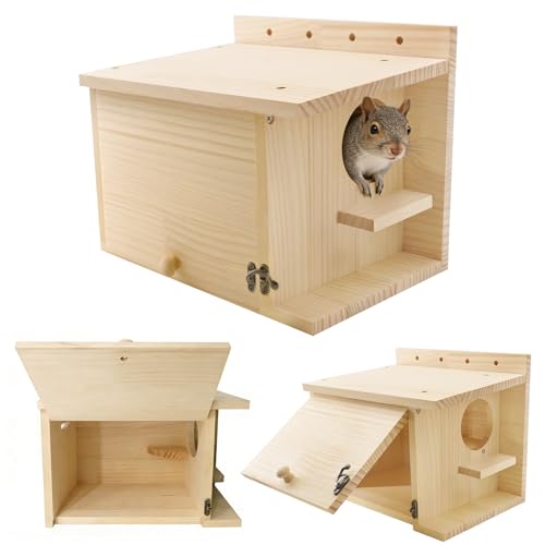 Small Squirrel Nest Box，Squirrel House, Suitable for Squirrels, Chipmunks, and Small Animals,Outdoor Shelter.