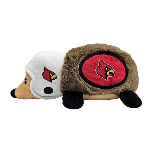 NCAA Louisville Cardinals Plush Hedgehog Toy for Dogs & Cats, Cool Soft Pet Toy for Fun and Interactive Play, Dog Chew Toy with Squeaker, Licensed Hot Pet Toy - color: Louisville Cardinals
