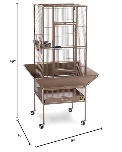 Prevue Pet Products 3351COCO Park Plaza Bird Cage, Coco Brown | Small Cocoa Brown Steel Cage with Rolling Stand, Seed Guards, and Perch - color: Coco Brown