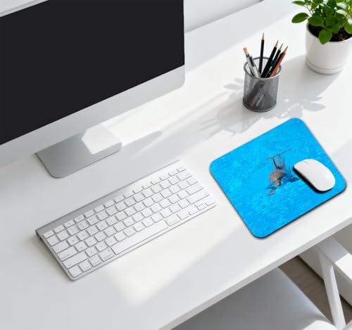 Ocean Dolphin Swimming Mouse Pad, Blue Ocean Water Desk Mat | 9.5"x 7.9", Cute Smooth & Anti-Slip Mousepad - color: Colorful Design Wknoon-Art 28