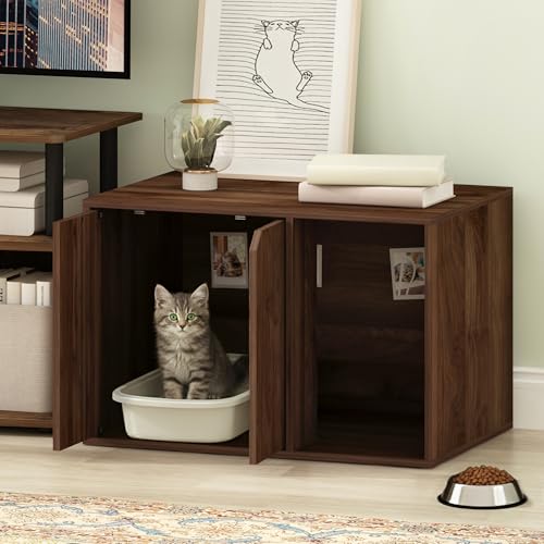 Furinno Peli Litter Box Enclosure, Small, Columbia Walnut - color: Columbia Walnut, size: Small
