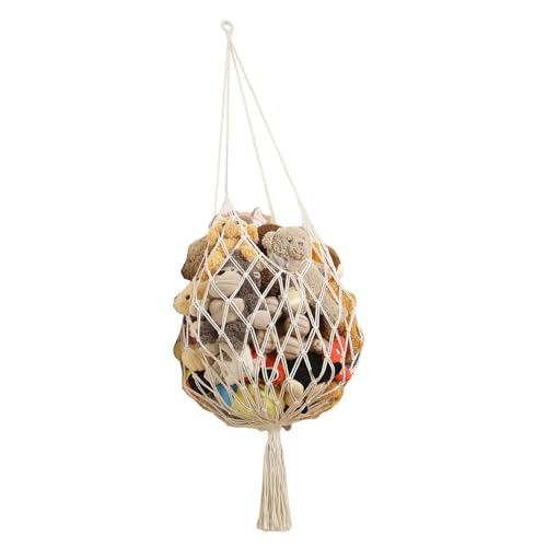 Amdermi Stuffed Animal Storage Hammock Corner Hanging Net Stuffy Animal Hammock Macrame Toy Display Plush Toy Holder for Kid Bedroom Decor Boho Nursery Playroom Organizer (Cream) - color: Cream