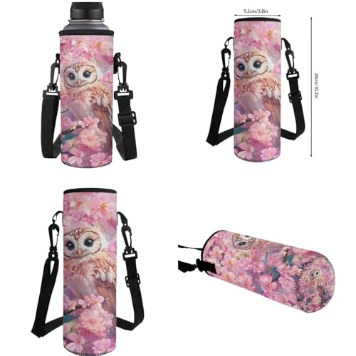 Pink Cherry Owl 2Nd Grade Backpack for Boys Girls Bookbag with Lunch Box Water Bottle Sleeves and Lightweight Pencil Case 4 in 1 School Bag with Compartment Back Packs for Daily Life - color: Pink Cherry Owl