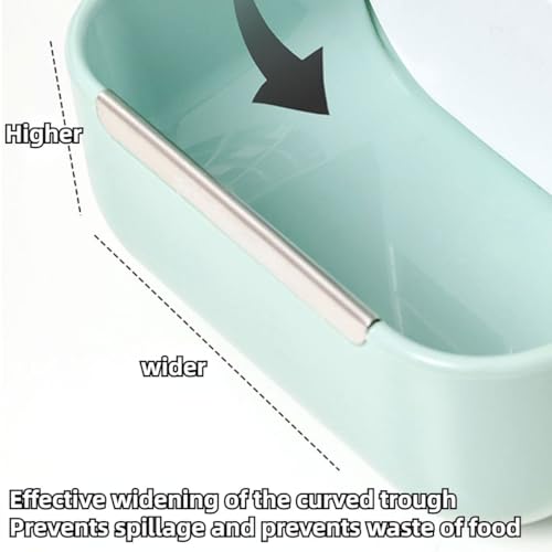 Rabbit Hay Feeder Guinea Pig Feeder, 2 in 1 Automatic Small Animal Food Bowl Feeding Cage Accessories 5.91''L x 6.69''W x 7.09''H (Pink) - color: Pink